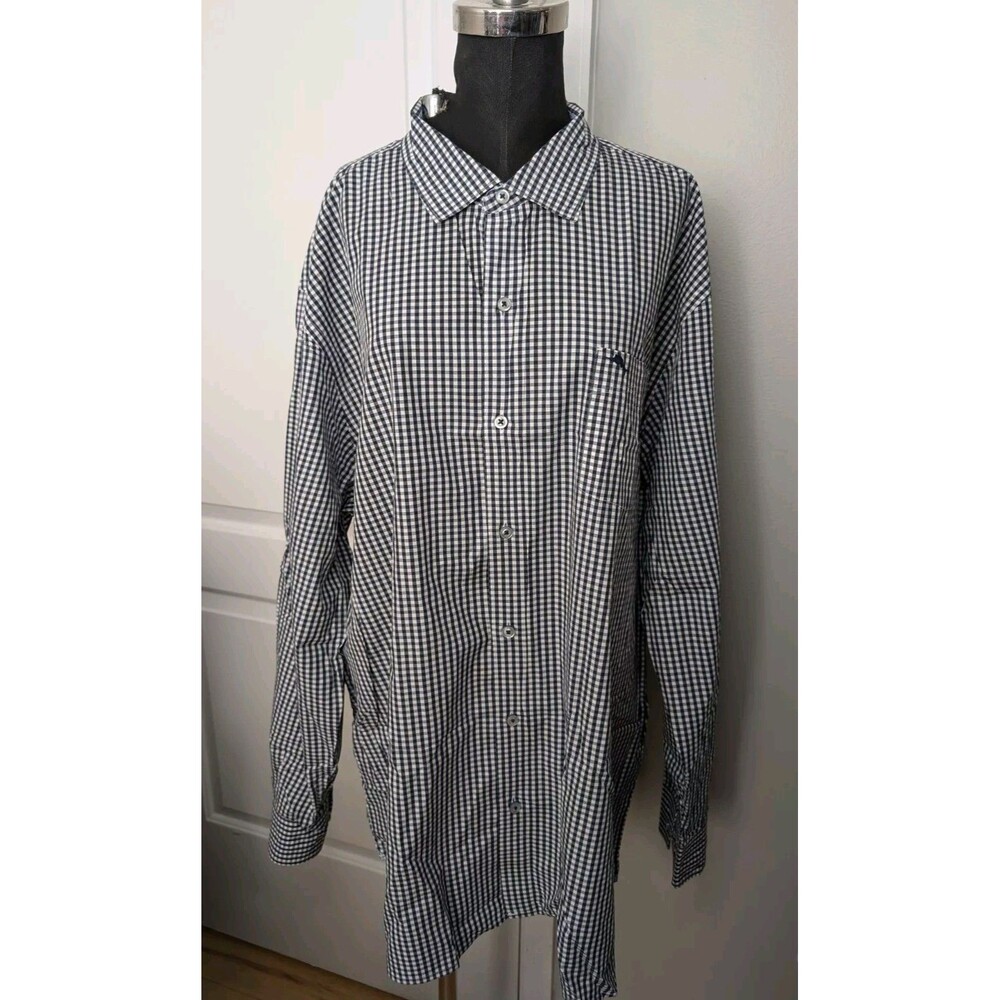 Tommy Bahama Men's Blue Gingham Shirt Newport Grazie 100% Pima Cotton Size XXL - Picture 2 of 11